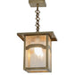 Meyda Lighting Hyde Park 13" Satin Brass Mountain View Pendant Light With Clear Seeded Shade Glass