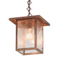 Meyda Lighting Hyde Park 13" Vintage Copper Spider Web Pendant Light With Clear Leaf Shade Glass