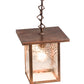 Meyda Lighting Hyde Park 13" Vintage Copper Spider Web Pendant Light With Clear Leaf Shade Glass