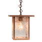 Meyda Lighting Hyde Park 13" Vintage Copper Spider Web Pendant Light With Clear Leaf Shade Glass