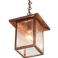 Meyda Lighting Hyde Park 13" Vintage Copper Spider Web Pendant Light With Clear Leaf Shade Glass