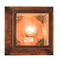 Meyda Lighting Hyde Park 13" Vintage Copper Spider Web Pendant Light With Clear Leaf Shade Glass