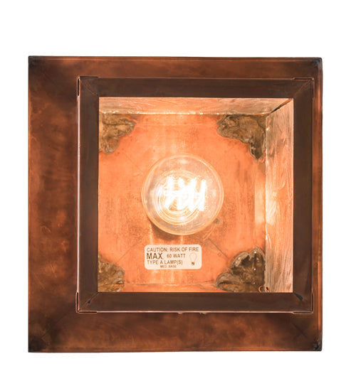 Meyda Lighting Hyde Park 13" Vintage Copper Spider Web Pendant Light With Clear Leaf Shade Glass