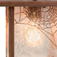 Meyda Lighting Hyde Park 13" Vintage Copper Spider Web Pendant Light With Clear Leaf Shade Glass