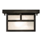 Meyda Lighting Hyde Park 14" 2-Light Craftsman Brown "T" Mission Flush Mount Light With Frosted Seeded Shade Glass