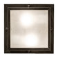 Meyda Lighting Hyde Park 14" 2-Light Craftsman Brown "T" Mission Flush Mount Light With Frosted Seeded Shade Glass