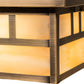 Meyda Lighting Hyde Park 14" Antique Brass Double Bar Mission Flush Mount Light With Beige Smooth Art Shade Glass