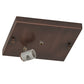 Meyda Lighting Hyde Park 14" Antique Copper Lotus Leaf and Dragonfly Flush Mount Light With Beige Iridescent Shade Glass