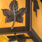 Meyda Lighting Hyde Park 14" Antique Copper Maple Leaf Flush Mount Light With Beige Iridescent Shade Glass
