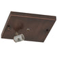 Meyda Lighting Hyde Park 14" Antique Copper Maple Leaf Flush Mount Light With Beige Iridescent Shade Glass