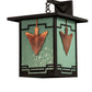 Meyda Lighting Hyde Park 14" Craftsman Brown Arrowhead Wall Sconce With Green Seafoam Flemish Art Shade Glass