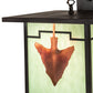 Meyda Lighting Hyde Park 14" Craftsman Brown Arrowhead Wall Sconce With Green Seafoam Flemish Art Shade Glass