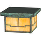 Meyda Lighting Hyde Park 14" Verdigris Valley View Flush Mount Light With Beige Iridescent Shade Glass