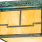 Meyda Lighting Hyde Park 14" Verdigris Valley View Flush Mount Light With Beige Iridescent Shade Glass