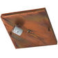 Meyda Lighting Hyde Park 14" Vintage Copper "T" Mission Flush Mount Light With Beige Art Shade Glass