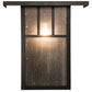 Meyda Lighting Hyde Park 15" Craftsman Brown Double Bar Mission Wall Sconce With Frosted Seeded Shade Glass