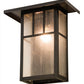 Meyda Lighting Hyde Park 15" Craftsman Brown Double Bar Mission Wall Sconce With Frosted Seeded Shade Glass