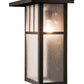 Meyda Lighting Hyde Park 15" Craftsman Brown Double Bar Mission Wall Sconce With Frosted Seeded Shade Glass