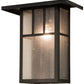 Meyda Lighting Hyde Park 15" Craftsman Brown Double Bar Mission Wall Sconce With Frosted Seeded Shade Glass