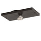Meyda Lighting Hyde Park 16" 2-Light Craftsman Brown "T" Mission Island Flush Mount Light With Beige Iridescent & Amber Mica Shade Glass