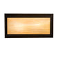 Meyda Lighting Hyde Park 16" 2-Light Craftsman Brown "T" Mission Island Flush Mount Light With Beige Iridescent & Amber Mica Shade Glass