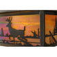 Meyda Lighting Hyde Park 17" 2-Light Antique Brass Deer Creek Flush Mount Light With Beige Iridescent Shade Glass