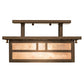 Meyda Lighting Hyde Park 17" 2-Light Antique Copper Double Bar Mission Flush Mount Light With Silver Mica Shade Glass
