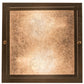 Meyda Lighting Hyde Park 17" 2-Light Antique Copper Double Bar Mission Flush Mount Light With Silver Mica Shade Glass