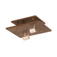Meyda Lighting Hyde Park 17" 2-Light Antique Copper Double Bar Mission Flush Mount Light With Silver Mica Shade Glass