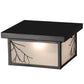 Meyda Lighting Hyde Park 17" 2-Light Craftsman Brown Branches Flush Mount Light With Frosted Seeded Shade Glass