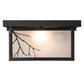 Meyda Lighting Hyde Park 17" 2-Light Craftsman Brown Branches Flush Mount Light With Frosted Seeded Shade Glass