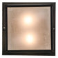 Meyda Lighting Hyde Park 17" 2-Light Craftsman Brown Branches Flush Mount Light With Frosted Seeded Shade Glass
