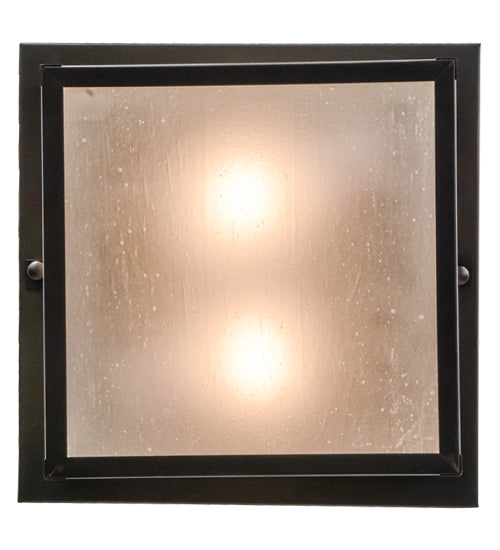 Meyda Lighting Hyde Park 17" 2-Light Craftsman Brown Branches Flush Mount Light With Frosted Seeded Shade Glass