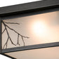 Meyda Lighting Hyde Park 17" 2-Light Craftsman Brown Branches Flush Mount Light With Frosted Seeded Shade Glass