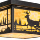 Meyda Lighting Hyde Park 17" 2-Light Craftsman Brown Deer Creek Flush Mount Light With Beige Art Shade Glasss