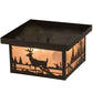 Meyda Lighting Hyde Park 17" 2-Light Craftsman Brown Deer Creek Flush Mount Light With Silver Mica Shade Glass