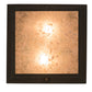 Meyda Lighting Hyde Park 17" 2-Light Craftsman Brown Deer Creek Flush Mount Light With Silver Mica Shade Glass