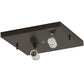 Meyda Lighting Hyde Park 17" 2-Light Craftsman Brown Deer Creek Flush Mount Light With Silver Mica Shade Glass