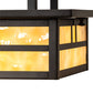 Meyda Lighting Hyde Park 17" 2-Light Craftsman Brown Double Bar Mission Flush Mount Light With Beige Art Shade Glass