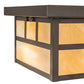 Meyda Lighting Hyde Park 17" 2-Light Craftsman Brown Double Bar Mission Flush Mount Light With Beige Iridescent Shade Glass