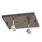 Meyda Lighting Hyde Park 17" 2-Light Craftsman Brown Double Bar Mission Flush Mount Light With Beige Iridescent Shade Glass