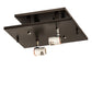 Meyda Lighting Hyde Park 17" 2-Light Craftsman Brown Double Bar Mission Flush Mount Light With Beige Iridiscent Shade Glass