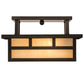 Meyda Lighting Hyde Park 17" 2-Light Craftsman Brown Double Bar Mission Flush Mount Light With Beige Sahara Taupe Idalight Shade Glass