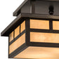 Meyda Lighting Hyde Park 17" 2-Light Craftsman Brown Double Bar Mission Flush Mount Light With Beige Sahara Taupe Idalight Shade Glass