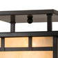Meyda Lighting Hyde Park 17" 2-Light Craftsman Brown Double Bar Mission Flush Mount Light With Beige Sahara Taupe Idalight Shade Glass