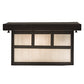 Meyda Lighting Hyde Park 17" 2-Light Craftsman Brown Double Bar Mission Flush Mount Light With White Art Shade Glass