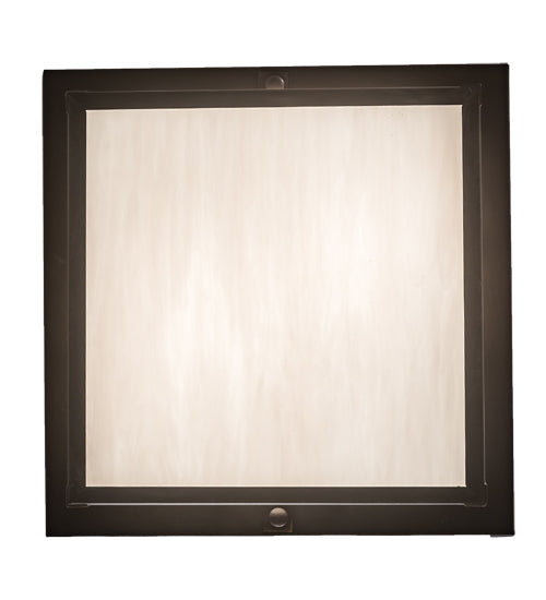 Meyda Lighting Hyde Park 17" 2-Light Craftsman Brown Double Bar Mission Flush Mount Light With White Art Shade Glass