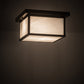 Meyda Lighting Hyde Park 17" 2-Light Craftsman Brown Prime Flush Mount Light With White Art Shade Glass