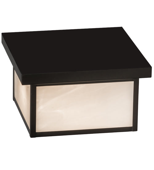 Meyda Lighting Hyde Park 17" 2-Light Craftsman Brown Prime Flush Mount Light With White Art Shade Glass
