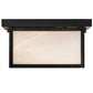 Meyda Lighting Hyde Park 17" 2-Light Craftsman Brown Prime Flush Mount Light With White Art Shade Glass